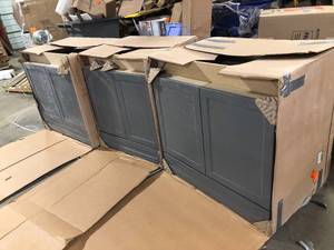 Lot of  Gray Cabinets various conditions customer returns see pictures