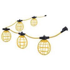 lot 14 image: Husky 50 ft. 5-Socket String Caged Work Lights