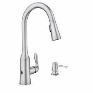 lot 24 image: Moen Cadia - MotionSense Wave Pulldown Kitchen Faucet- 87869EWRS - Spot Resistant Stainless Finish