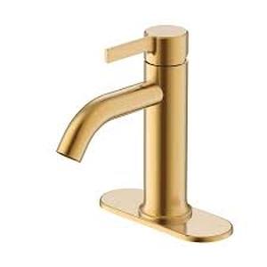 lot 78 image: Glacier Bay Ryden Single Hole Single-Handle Bathroom Faucet in Brushed Gold