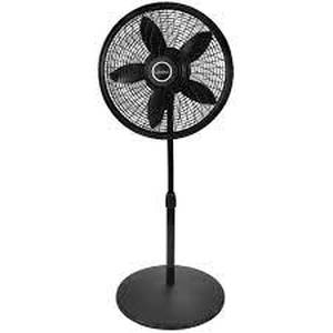 lot 80 image: Lasko 18 in. 3 Speeds Cyclone Pedestal Fan in Black with Adjustable Height, Oscillating