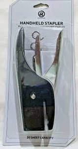 lot 112 image: Set of 2 U Brands Hand Held Stapler Black Standard Staples 20 Sheet Capacity
