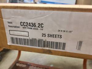lot 72 image: White Foamboard 25 Sheets 24x36
