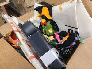 lot 150 image: Box of Fall and Halloween Decor items