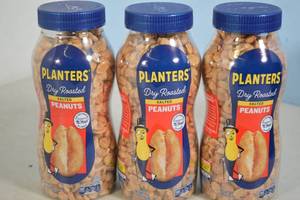 lot 8 image: 3ct Bottle of Planters Dry Roasted Lightly Salted Peanuts