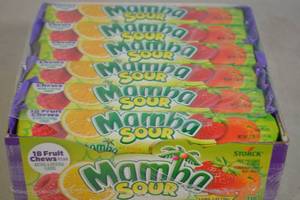 lot 29 image: Pack of Mamba Sour Fruit Chews 24 Bars, 18 Chews Per Bar Best By 09302024
