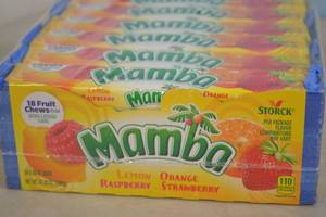 lot 31 image: Pack of Mamba Fruit Chews 24 Bars, 18 Chews Per Bar Best By 09302024