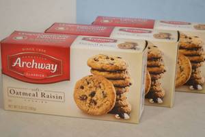 lot 7 image: 3ct Box of Archway Homestyle Classics Soft Oatmeal Raisin Cookies