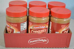 lot 22 image: 6ct Jar of Peanut Delight Creamy Peanut Butter Best By 08292023