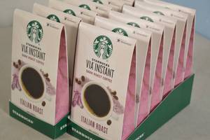 lot 99 image: Starbucks Via Instant Italian Roast Dark Roast Coffee Grounds 12-Pack