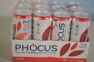 lot 115 image: Phocus Naturally Energizing Sparkling Water 12-Pack Cola Flavor