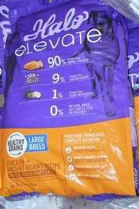 lot 207 image: Halo Elevate Large Breed Dog Food Chicken  Ancient Grains Recipe