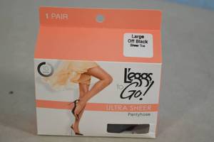 lot 385 image: Case of Leggs to Go Ultra Sheer Pantyhose Large Off Black 36ct