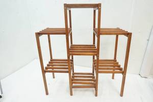 lot 12 image: Wooden Folding Plant Stand
