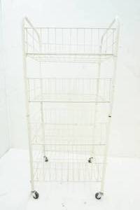 lot 22 image: 4 Tier, white Rolling Rack