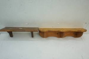lot 40 image: 2 Wooden Hanging shelves