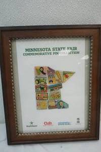 lot 61 image: Framed Minnesota State Fair Commemorative Pin Collection