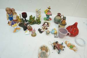 lot 169 image: Lot of figurines, ceramics and ruby goblet