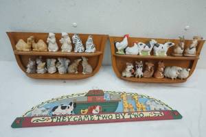 lot 178 image: Animal figurines and ark wooden display