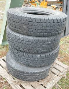 4 tires, 2 with rims, 23585R16