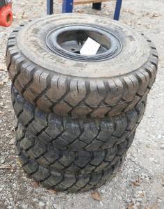 4 tires and rims 6.00-9   New 12 ply tires