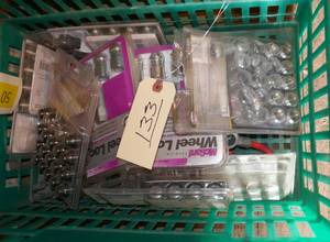group of wheel lock nuts