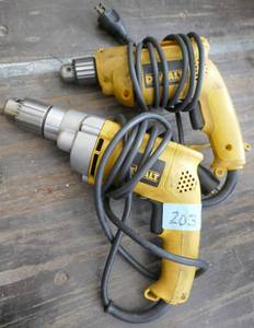One dewalt drill and one screw gun