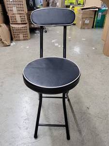 Wees Beyond Cushioned Padded Folding Stool. NEW Seat 18 High, 12 Wide.  Total Height 29 In nice condition.