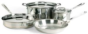 All-Clad Copper Core 5-Ply Stainless Steel Cookware Set 7 Piece Induction Oven Broiler Safe 600F Pots and Pans Silver - 1,400.00 MSRP