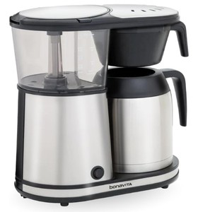 Bonavita Connoisseur 8 Cup Drip Coffee Maker Machine, One-Touch Pour Over Brewer wThermal Carafe, Hanging Filter Basket, SCA Certified, 1500 Watt, BPA Free, Stainless Steel, BV1901TS - New, Electronics Work.