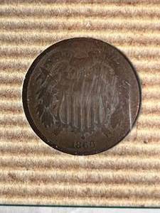 1865 US 2 CENT PIECE IN INFO PAGE