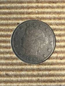 1906 US LIBERTY NICKEL IN INFO PAGE