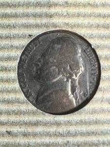 1945 US JEFFERSON WAR NICKEL IN INFO PAGE