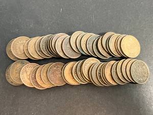 ROLL OF 50 US INDIAN HEAD PENNIES