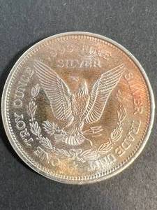 1 TROY OZ .999 FINE SILVER 1987 MORGAN DOLLAR DESIGNED ROUND