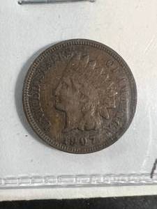 1907 US INDIAN HEAD CENT VF