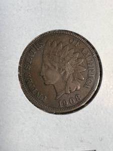 1908 US INDIAN HEAD CENT VF