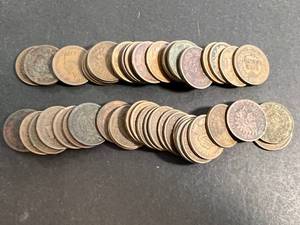 ROLL OF 50 US INDIAN HEAD CENTS