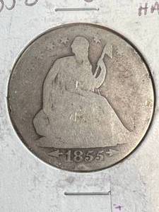1855-O US SEATED LIBERTY HALF DOLLAR
