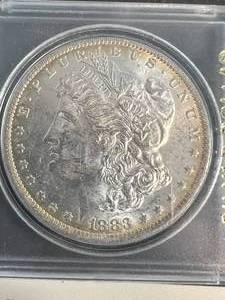 1883-O US MORGAN SILVER DOLLAR TEXACO PACKAGE MS63
