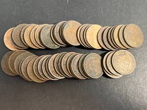 ROLL OF 50 US INDIAN HEAD CENTS