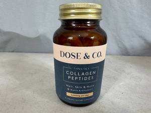 Sealed Jar of Dose & Co. Collagen Peptides Tablets
