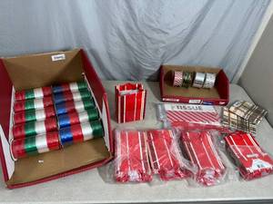 Large Lot of Ribbon, Gift Bags, Tissue, and More