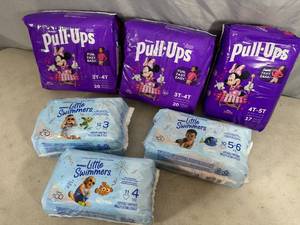 New Pull-Ups Diapers, Huggies Little Swimmers Diapers