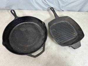 Lodge and Calphalon Cast Iron Skillets
