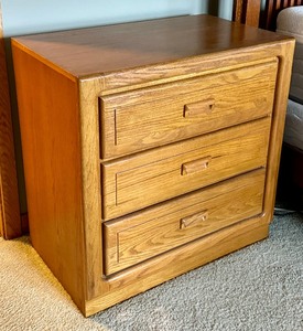 Stanley Oak Three Drawer Side Table  Dresser