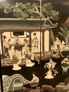 Stunning Four Panel Asian Themed Room Divider