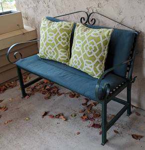 Green Metal Outdoor Bench
