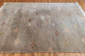 Large Green Wool Pile Area Rug