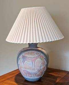 Vintage Ceramic Deer Motif Table Lamp